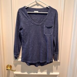 Grey Slate long sleeve slub tee